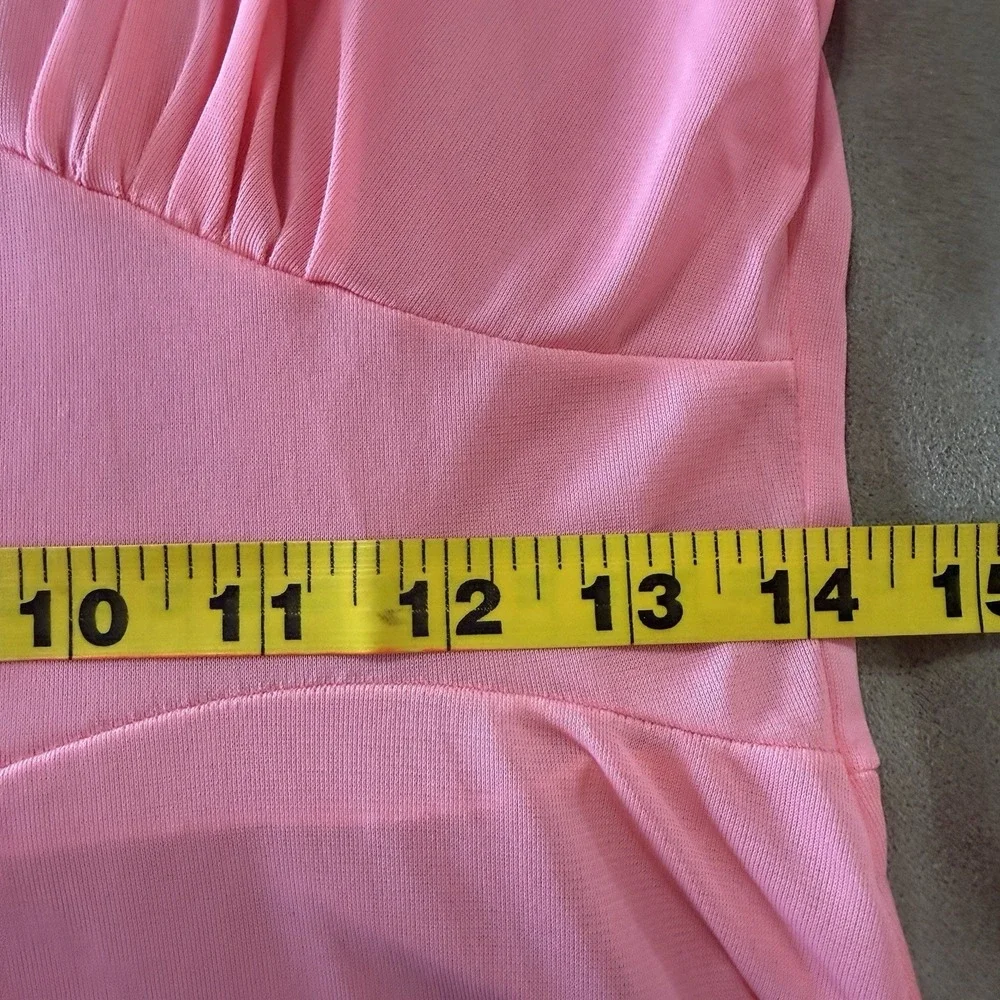 Vintage 1960's Movie Star Sz 34 S Pink Lace Layered Sheer Slip Dress Cottagecore